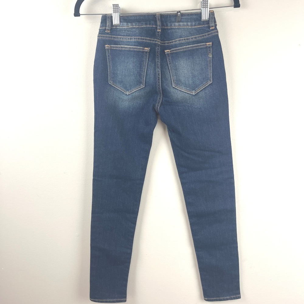 NWT MISS ME BLUE PINK EMBROIDERED FLORAL SKINNY JEANS 8 - Picture 2 of 7